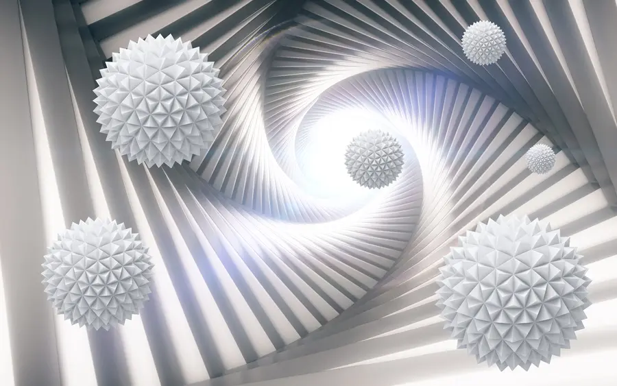 murales de pared Túnel 3D y esferas u03120