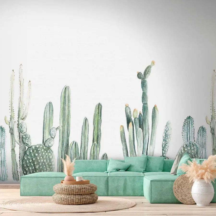 murales de pared Cactus de acuarela u07240