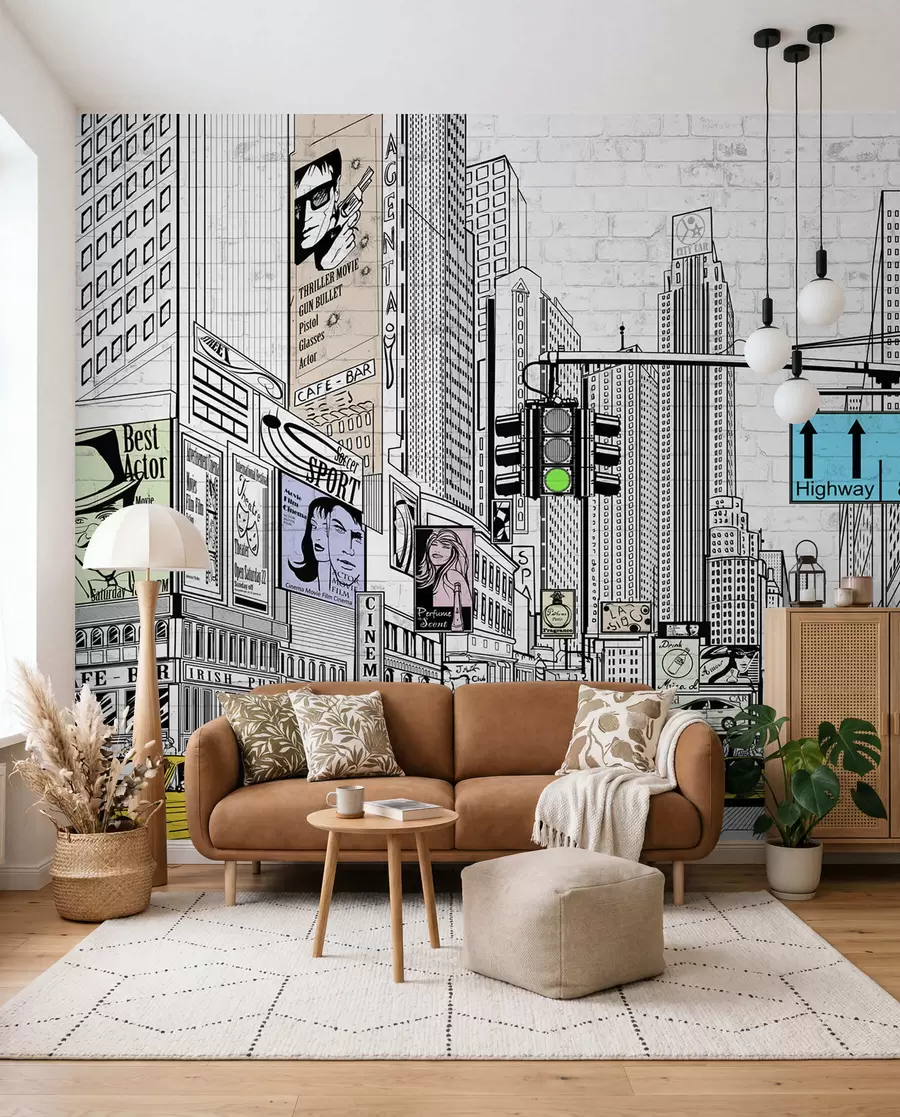 murales de pared Megapolis al estilo Comic u21095