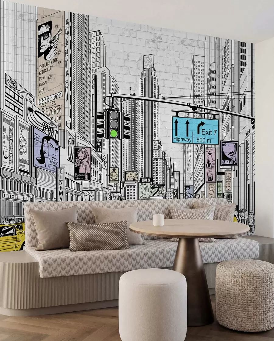 murales de pared Megapolis al estilo Comic u21095