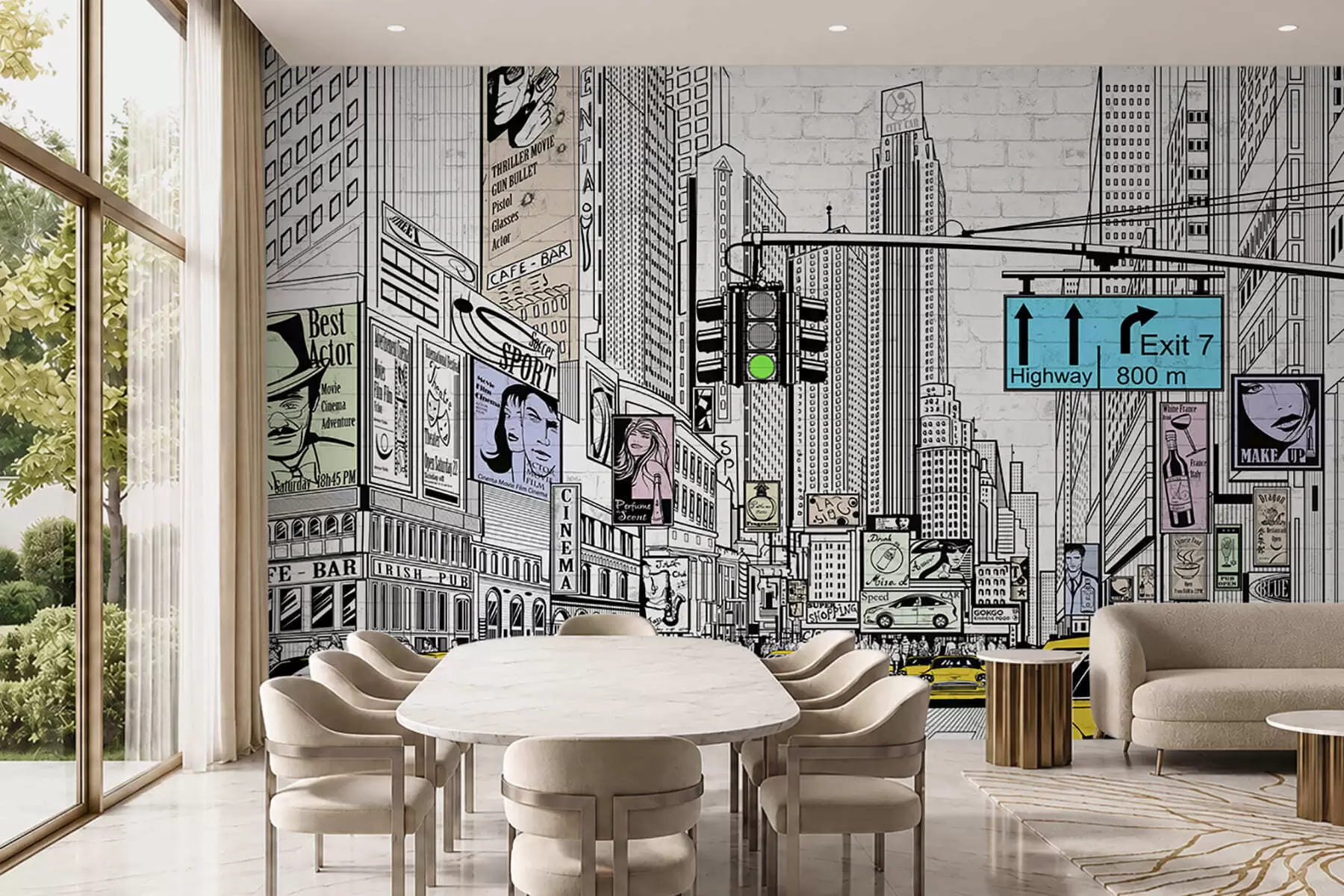 murales de pared Megapolis al estilo Comic u21095