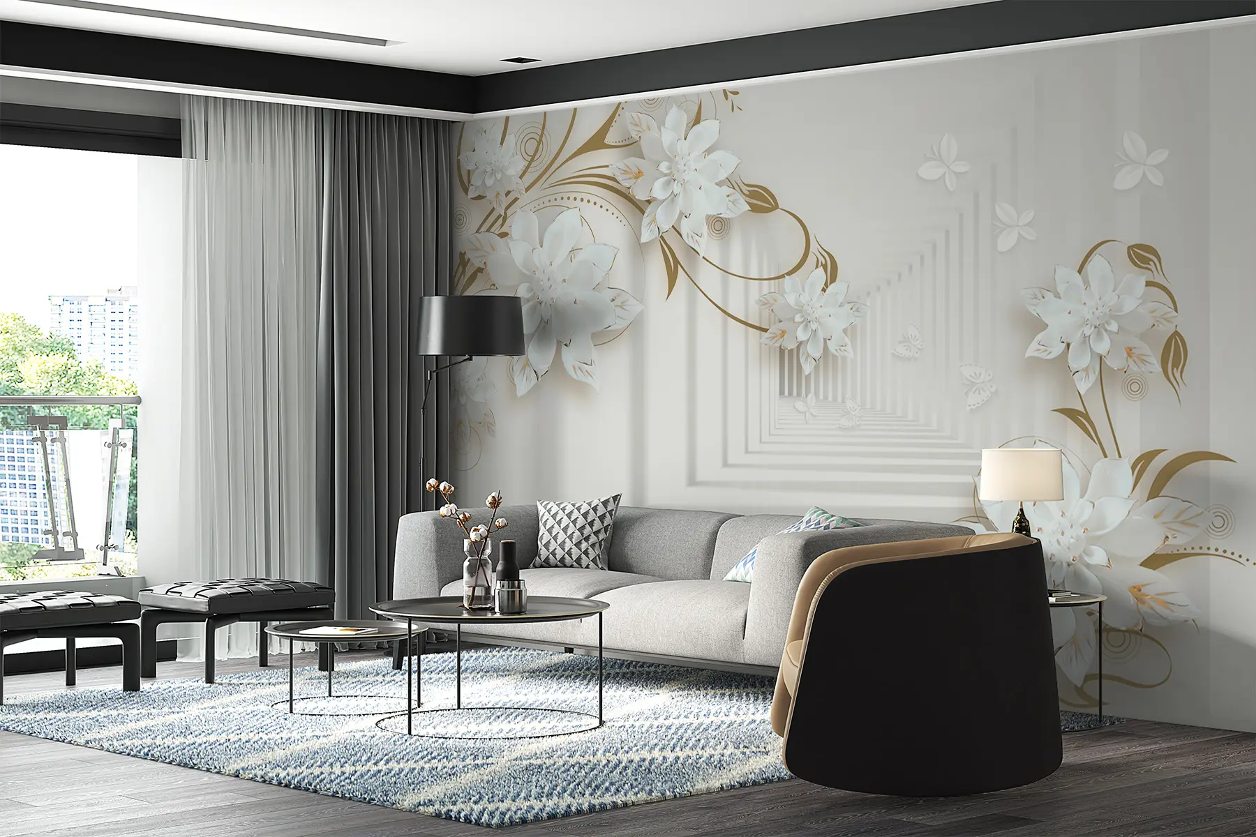 murales de pared Flores en el tunel u21861