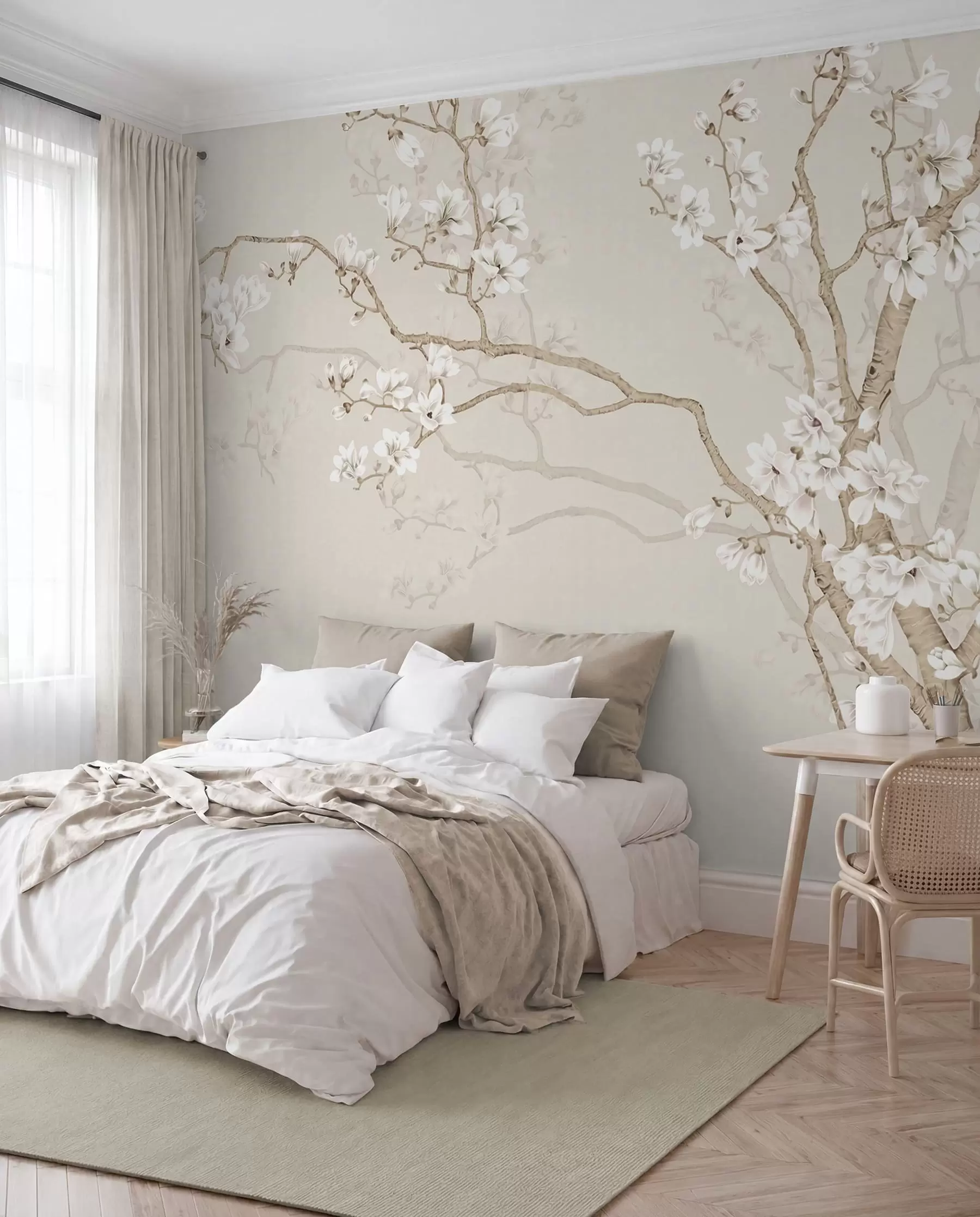 murales de pared Aves entre flores u25842