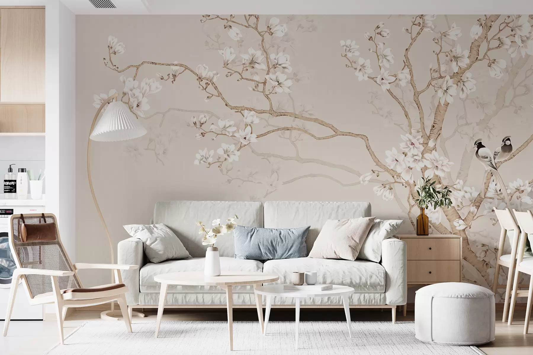 murales de pared Árbol floreciente y pájaros u25842