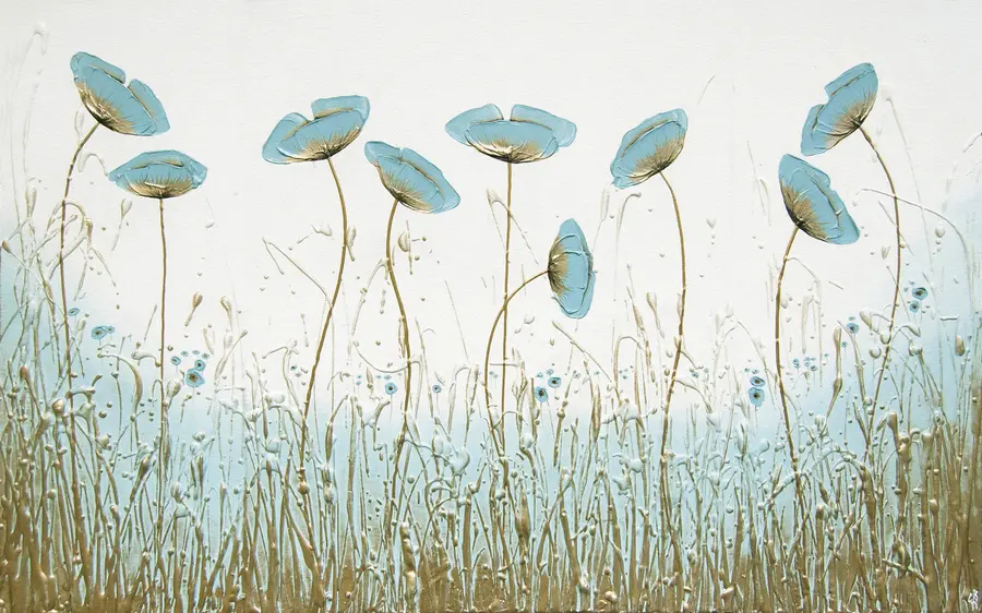 murales de pared Amapolas. Pinturas de aceite u34867