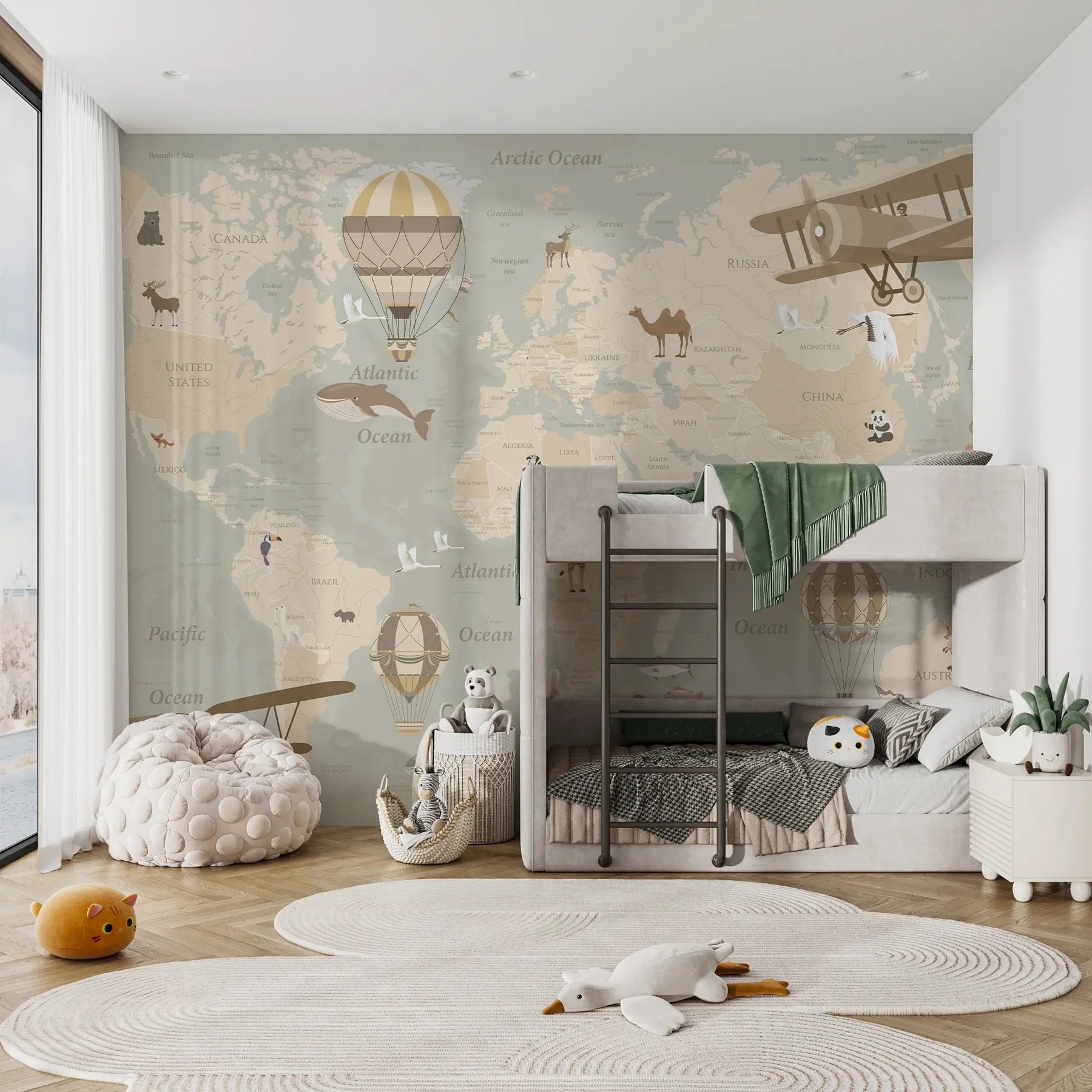 murales de pared Mapamundi infantil u36066