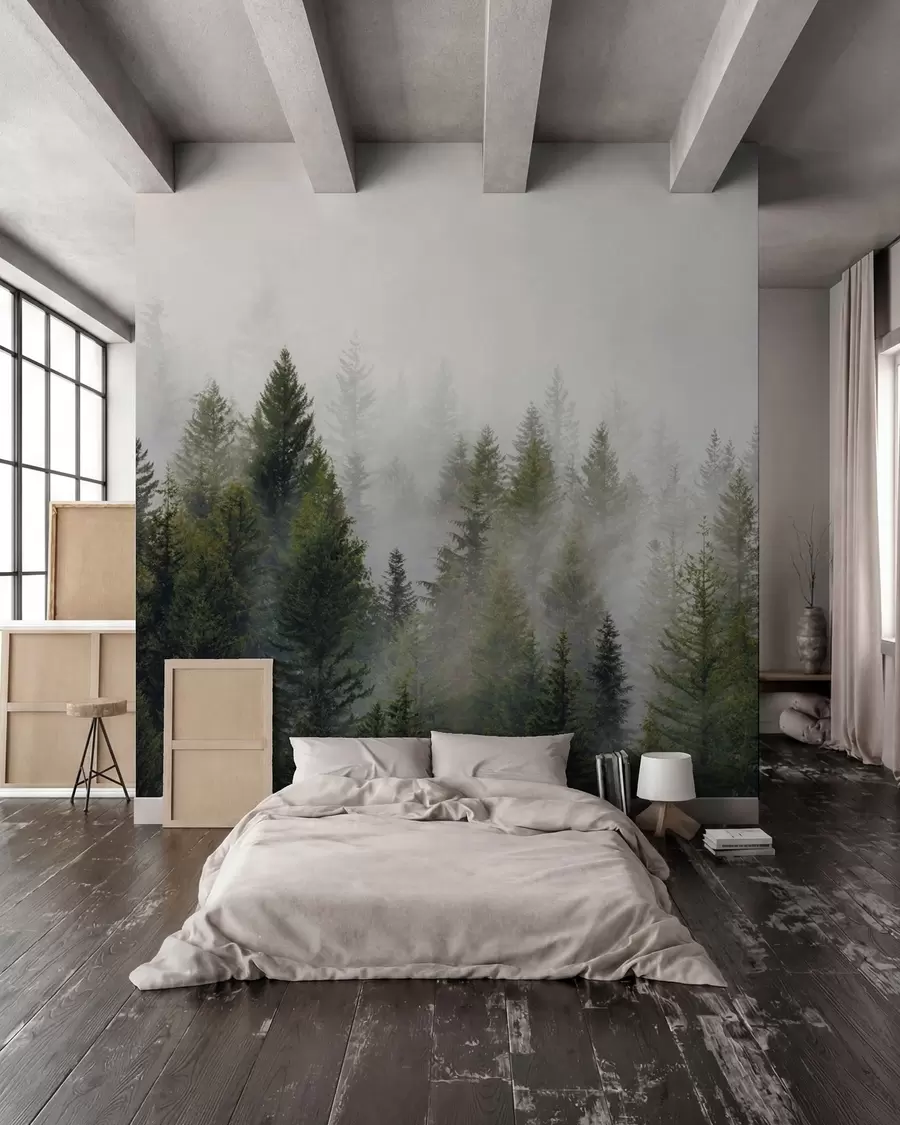 murales de pared Bosque en la niebla u37073