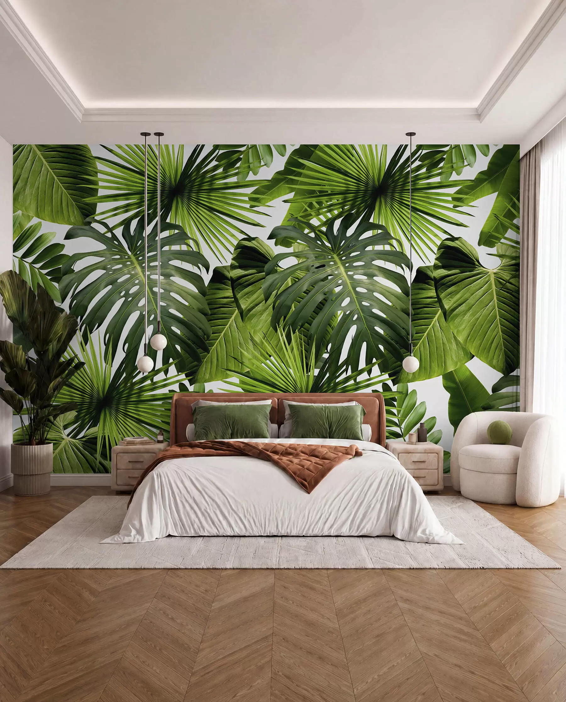 murales de pared Verde tropical a la luz u37767