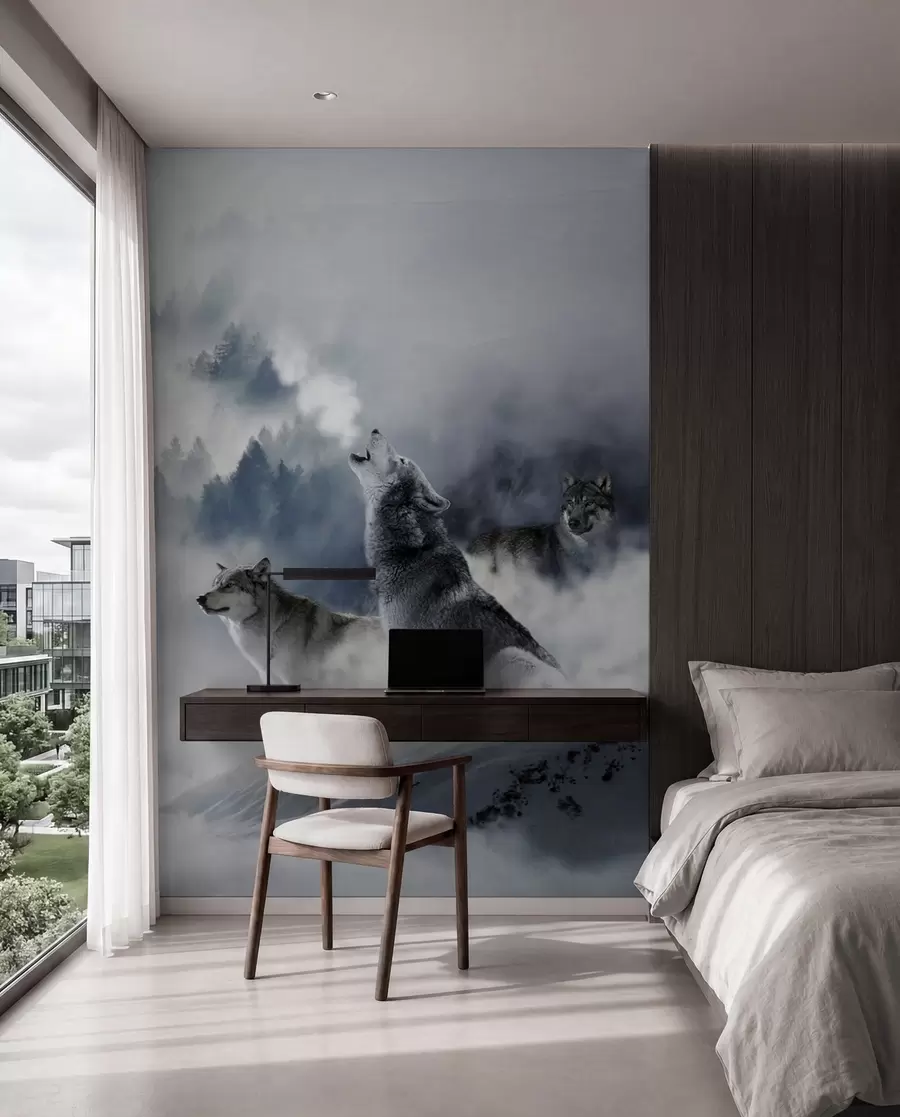 murales de pared Lobos en el bosque u42161
