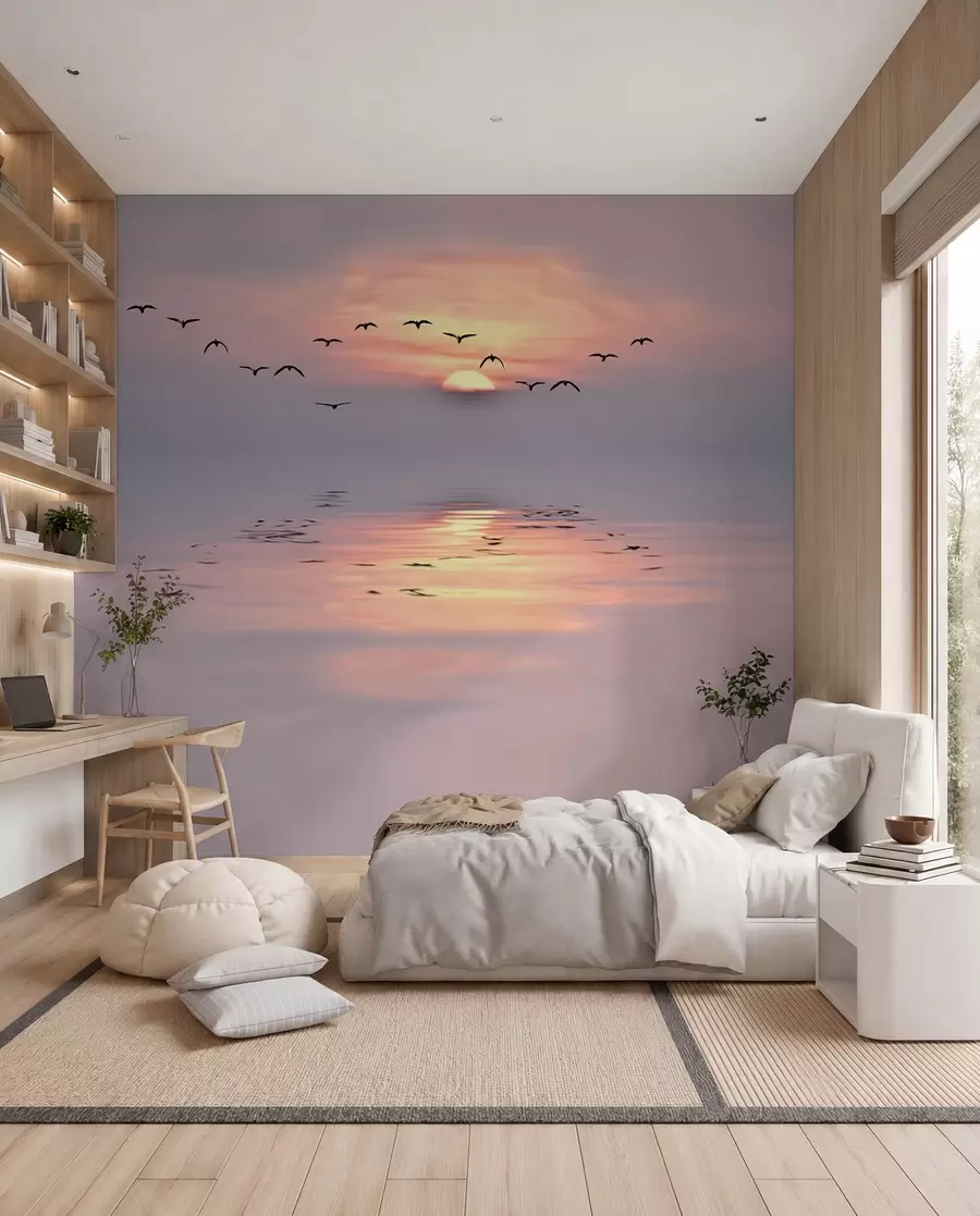 murales de pared Gaviotas al atardecer u53413