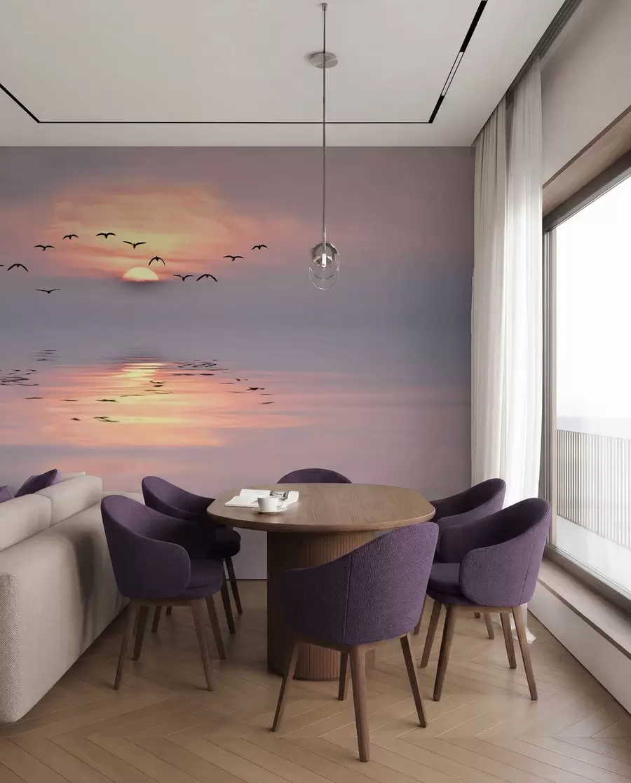 murales de pared Gaviotas al atardecer u53413