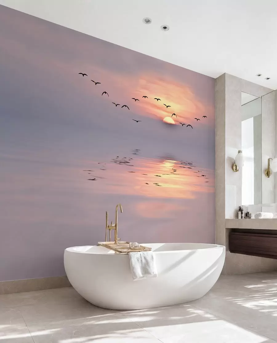 murales de pared Gaviotas al atardecer u53413
