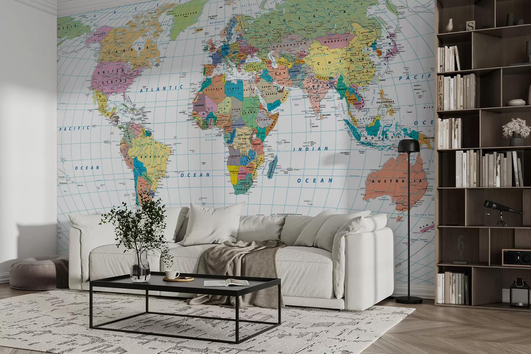 murales de pared Mapa del mundo u53652