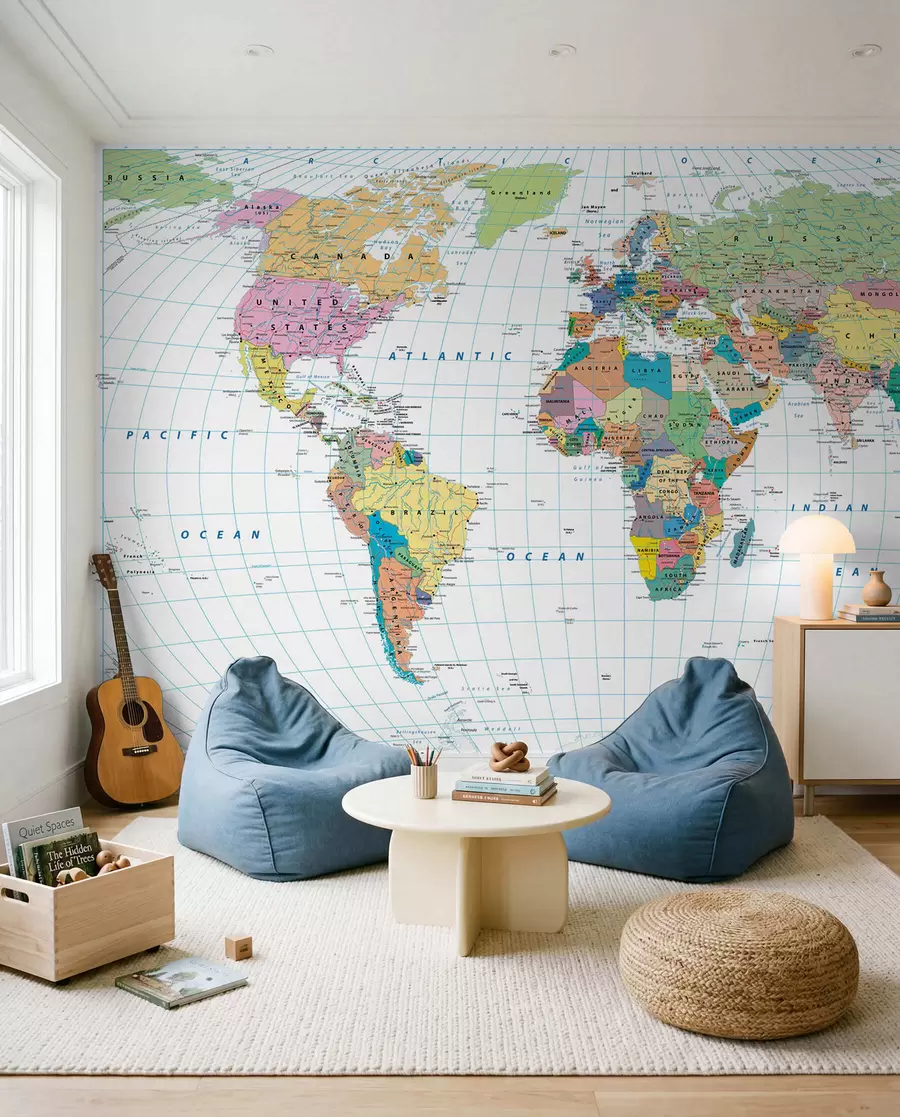 murales de pared Mapa del mundo u53652