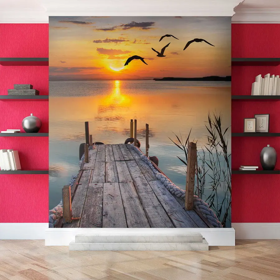 murales de pared Gaviotas y muelle u57673