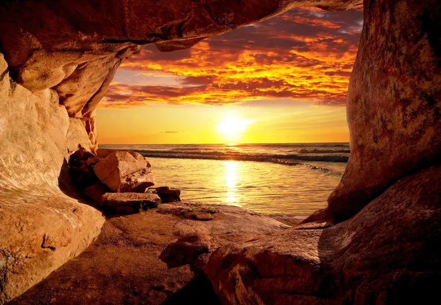 murales de pared Puesta de sol en las rocas u60242