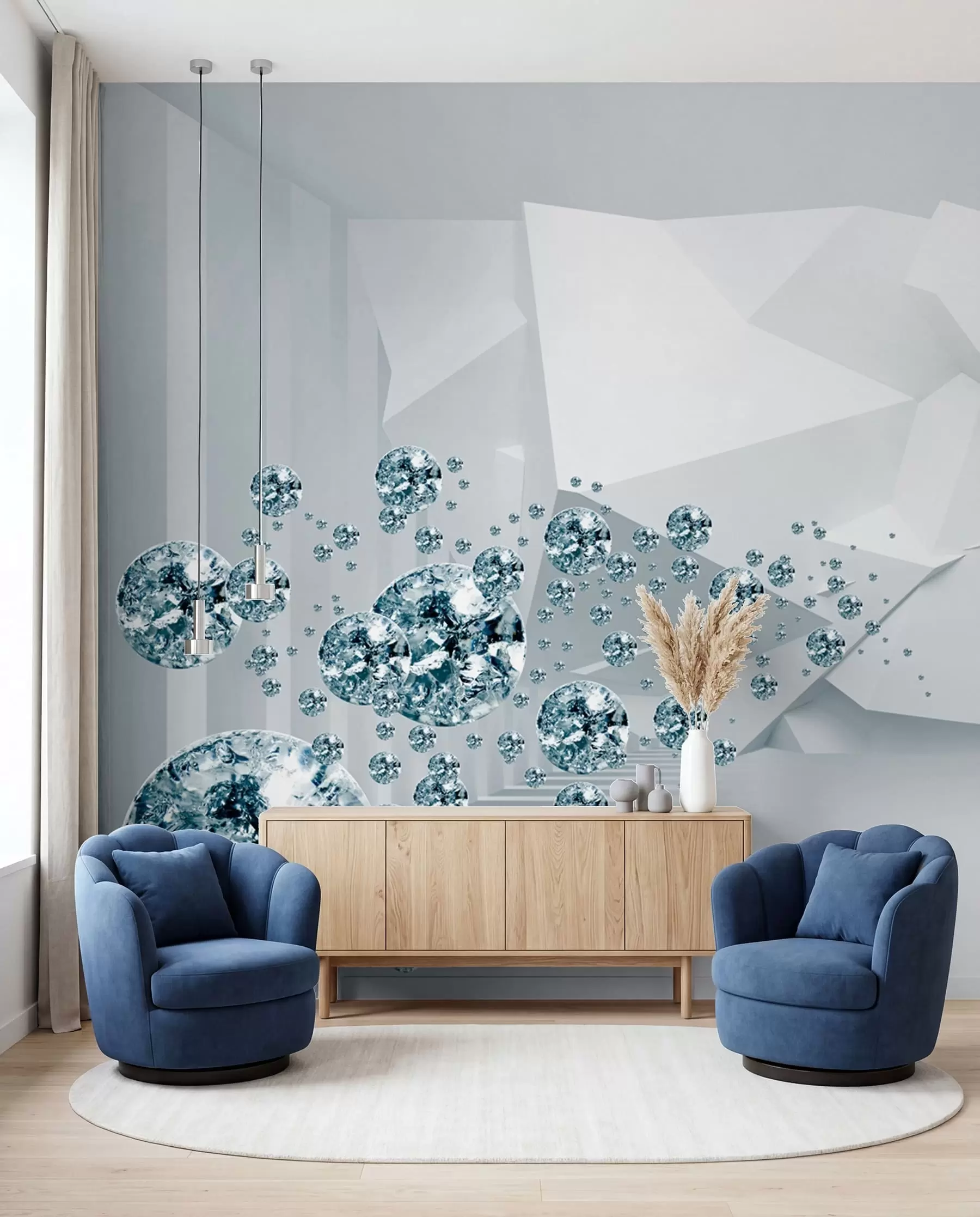 murales de pared Pendiente, fuente y arte u60340