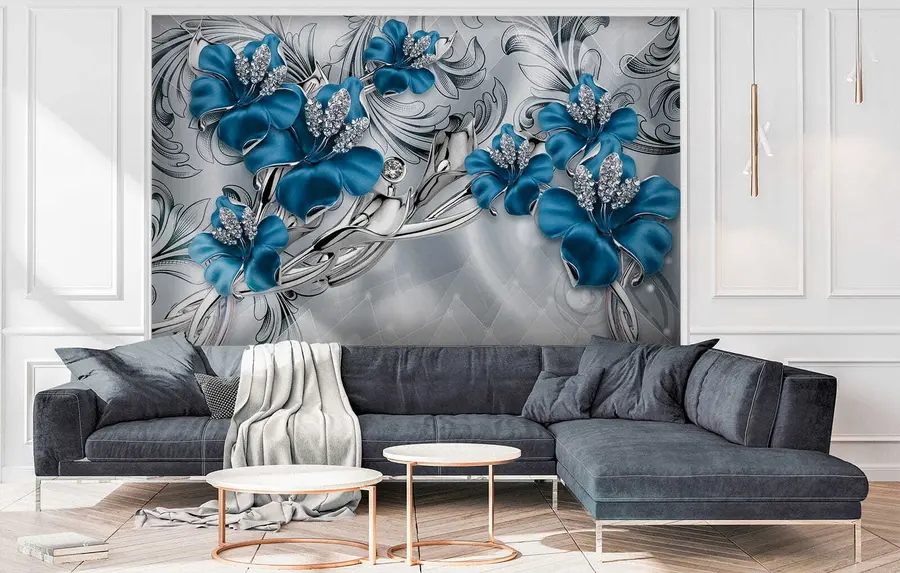 murales de pared Flores azules u60405