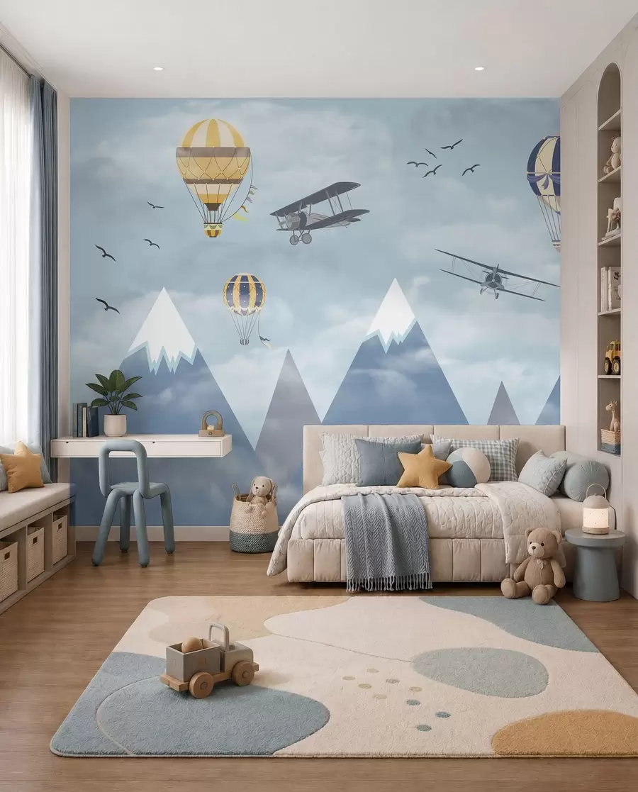 murales de pared Montañas y globos u60492