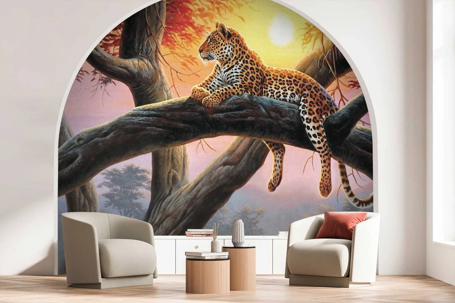 murales de pared Leopardo en un árbol u62925