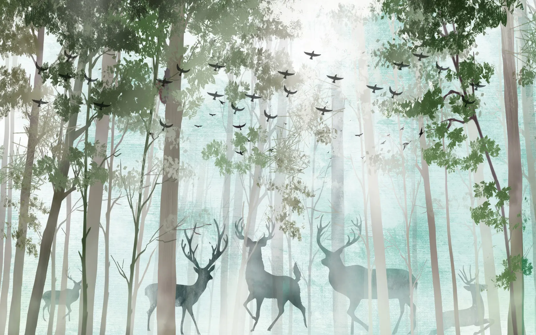 murales de pared Ciervo en el bosque u66152