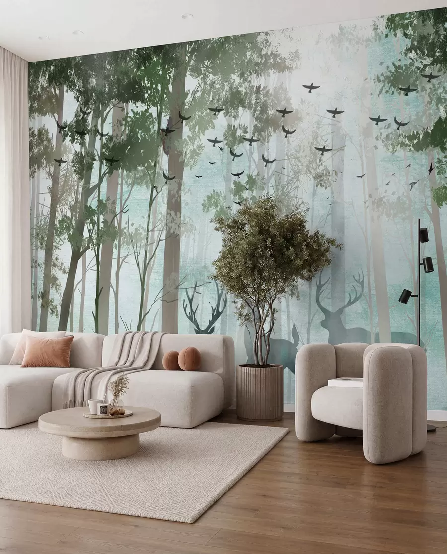 murales de pared Ciervo en el bosque u66152