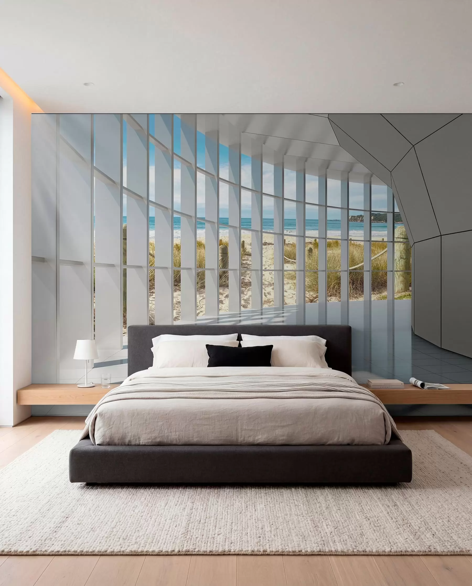 murales de pared Corredor 3D con vista al mar u70513