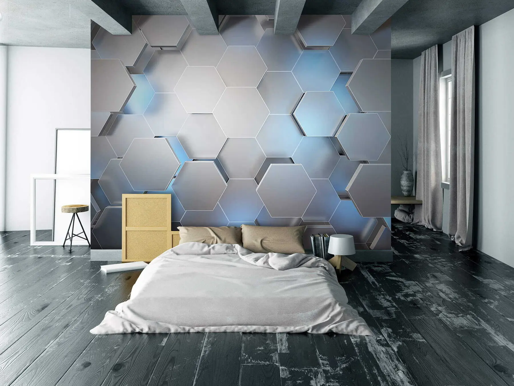 murales de pared Panales volumétricos con retroiluminación u59733