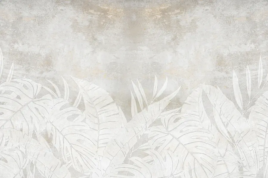 murales de pared Hojas de palmera en tonos grises u71245