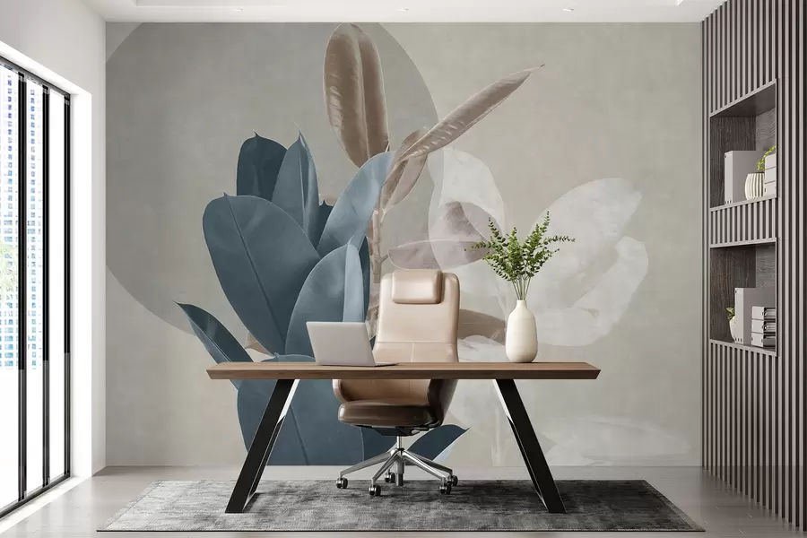 murales de pared Ficus sobre fondo de pared grunge u71334