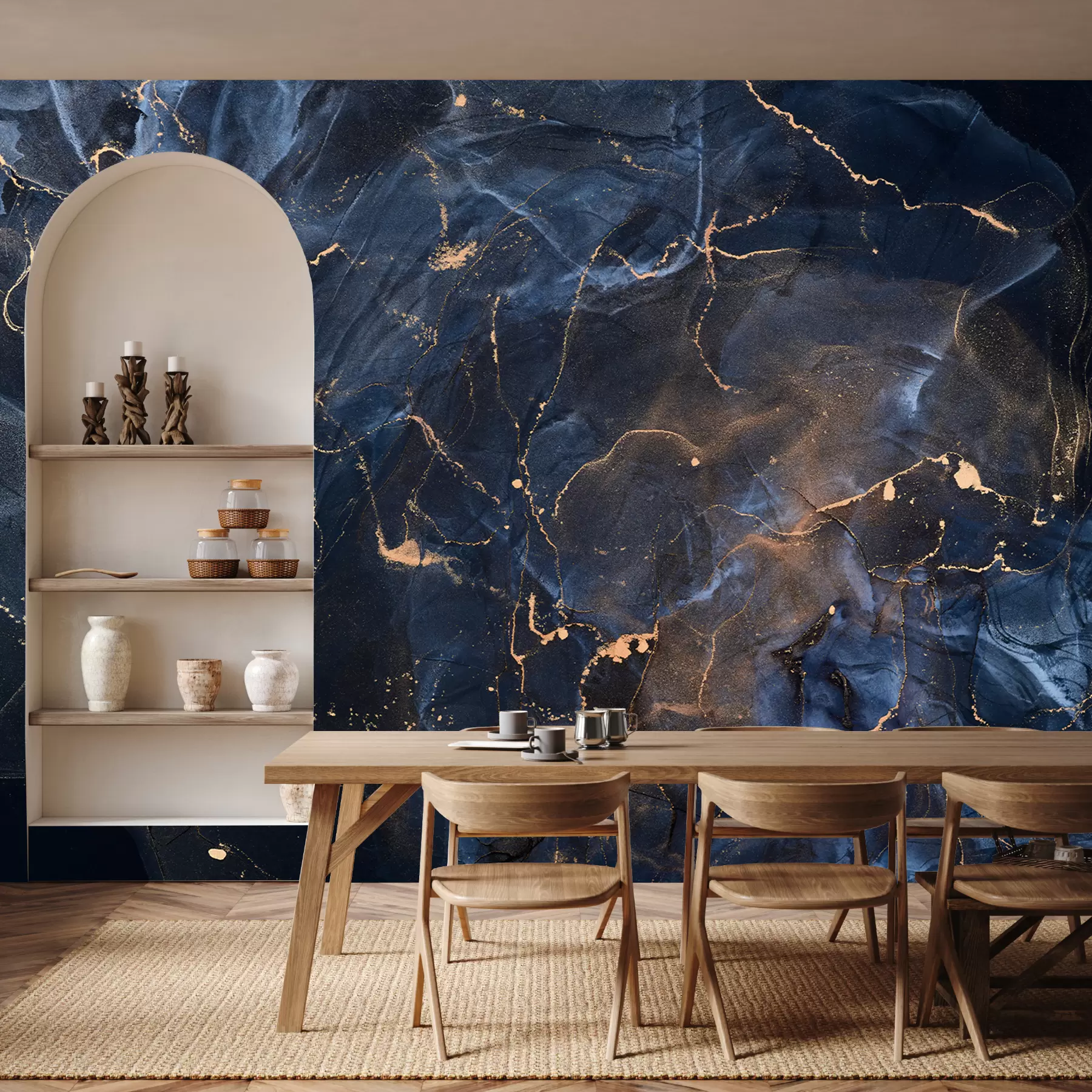 murales de pared Vetas de oro a medianoche u71440