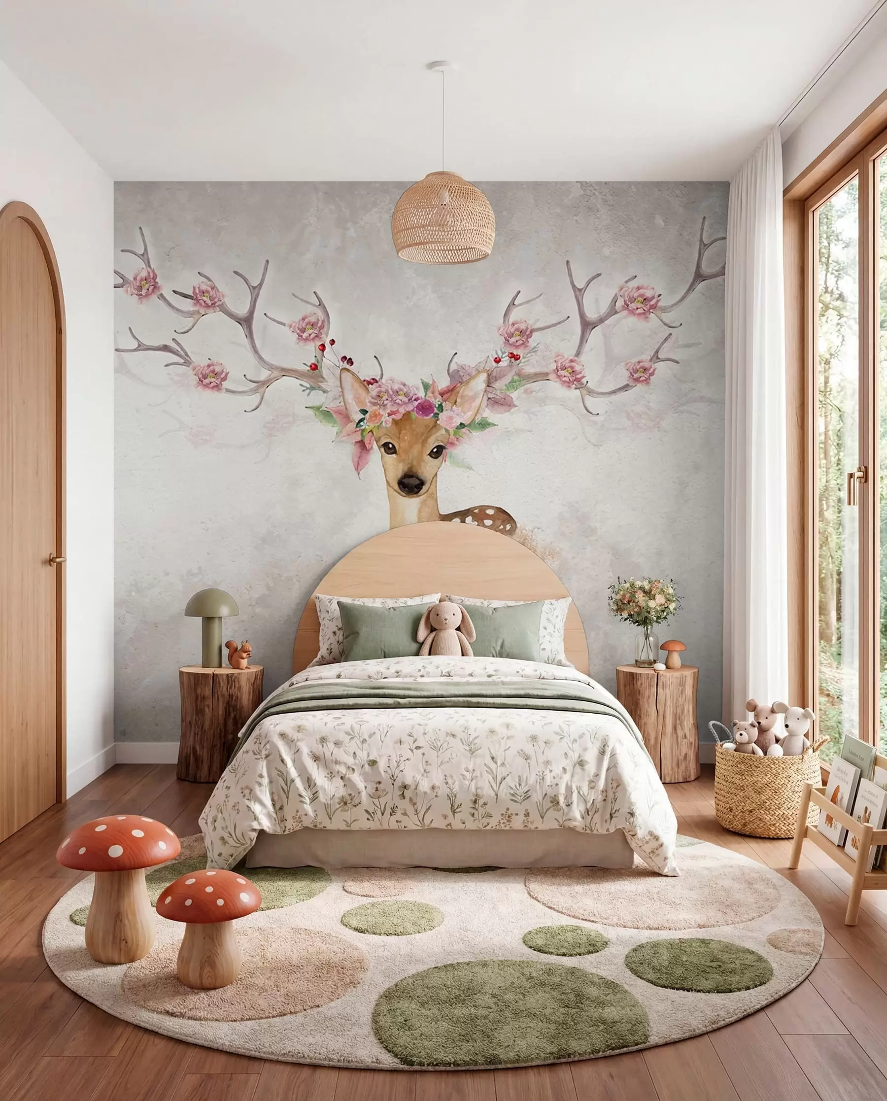 murales de pared Ciervo de astas floridas II u04671d2