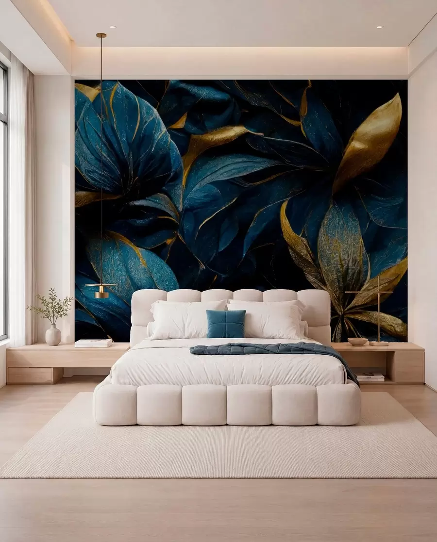 murales de pared Flores reales azules u74140d1