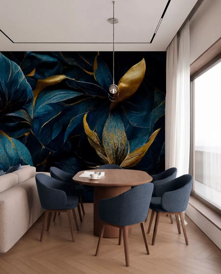 murales de pared Flores reales azules u74140d1