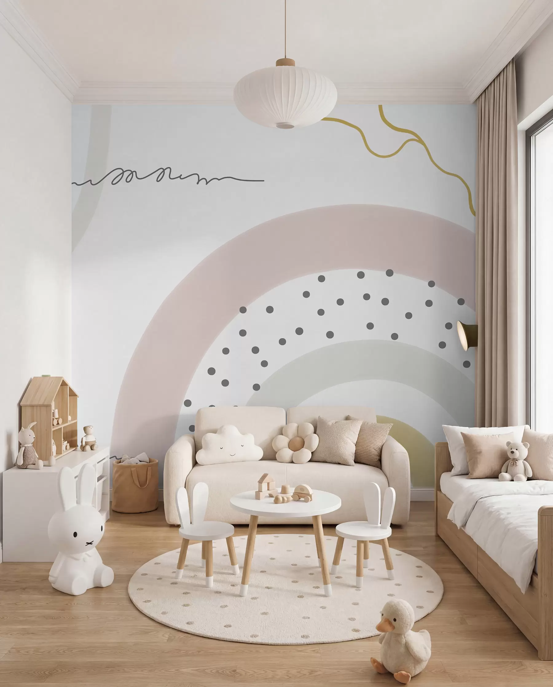 murales de pared Arcoíris de lunares u99373