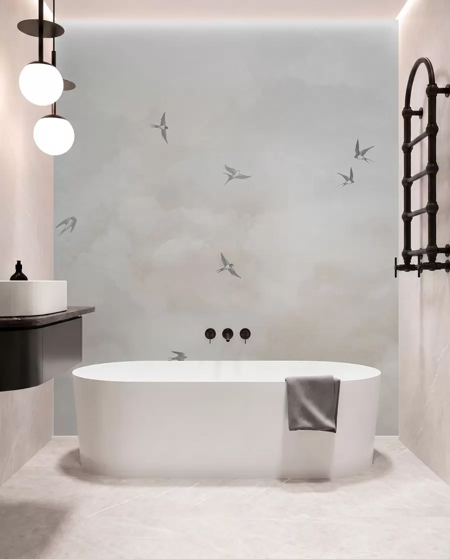murales de pared Cielo con golondrinas w00526v2
