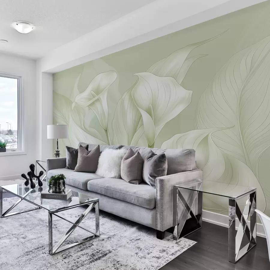 Murales de pared flores delicadas en color verde w01195v3 murales de pared flores delicadas en color verde w01195v3