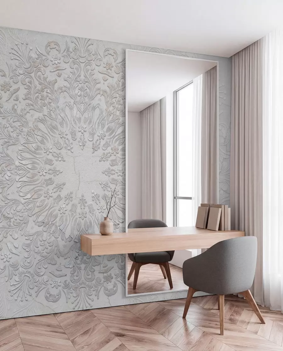 murales de pared Un estampado de mandala muy detallado que crea un hermoso y delicado diseño de encaje w01249