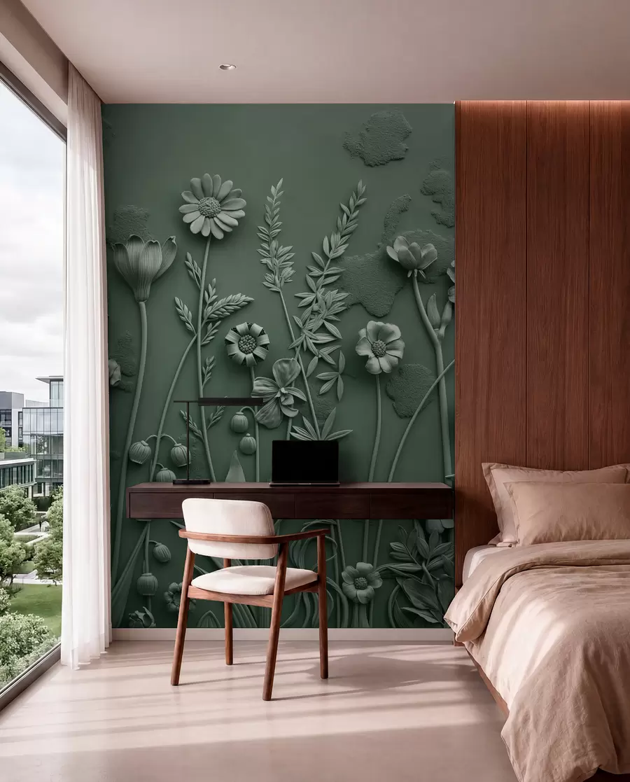 murales de pared Campo de flores 3D w07869v2