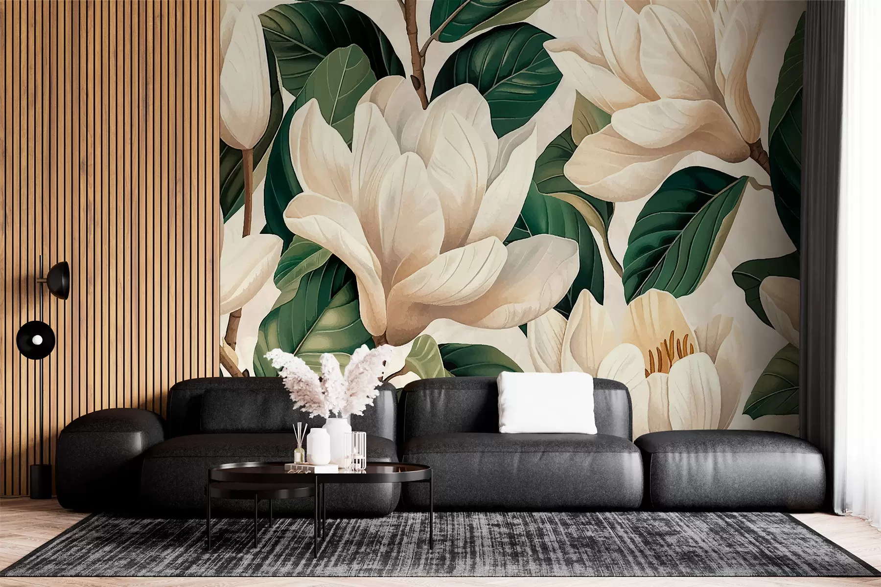 murales de pared Flores rosas acuarelas w07902