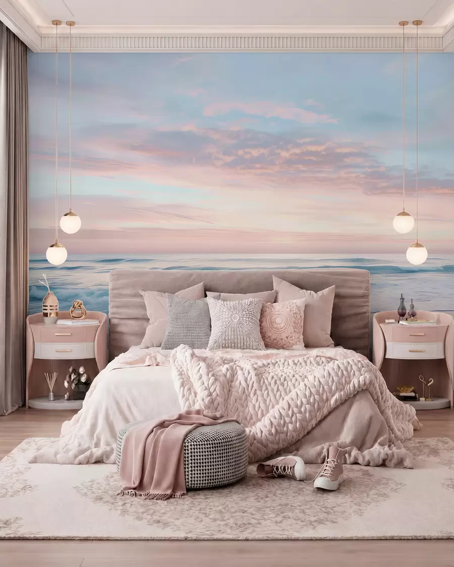 murales de pared Suave terraplén junto al mar w07935