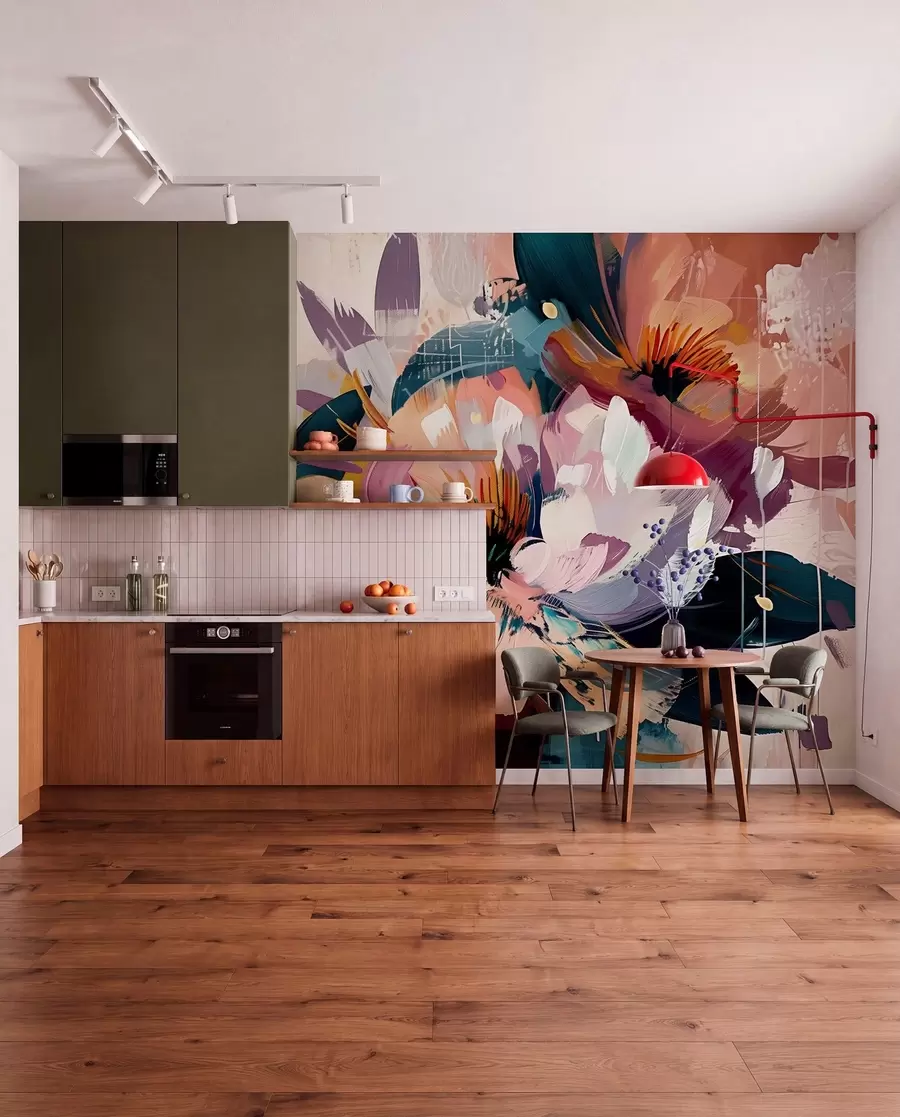 murales de pared Flores grandes pintadas al óleo w07940