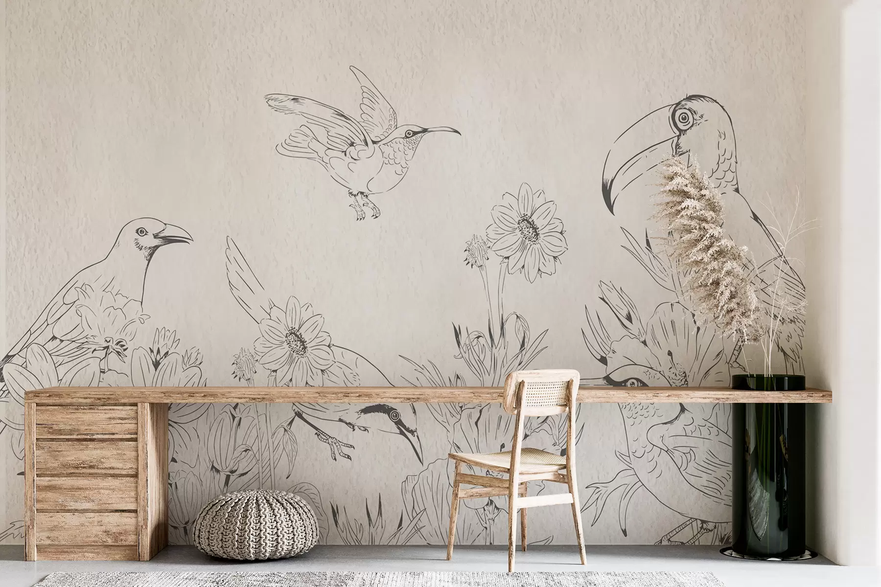 murales de pared Pájaros pintados w01343