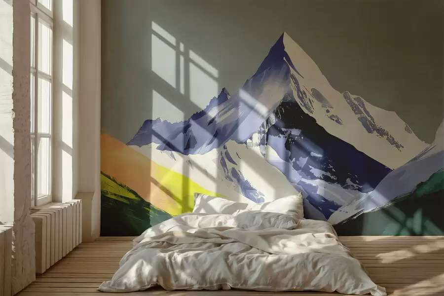 murales de pared Paisaje de montaña con pinceladas w01394