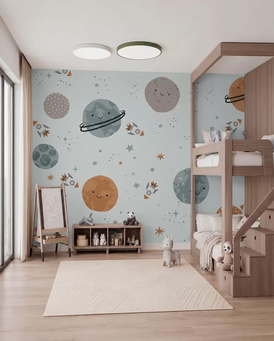 murales de pared Planetas sonrientes w01417