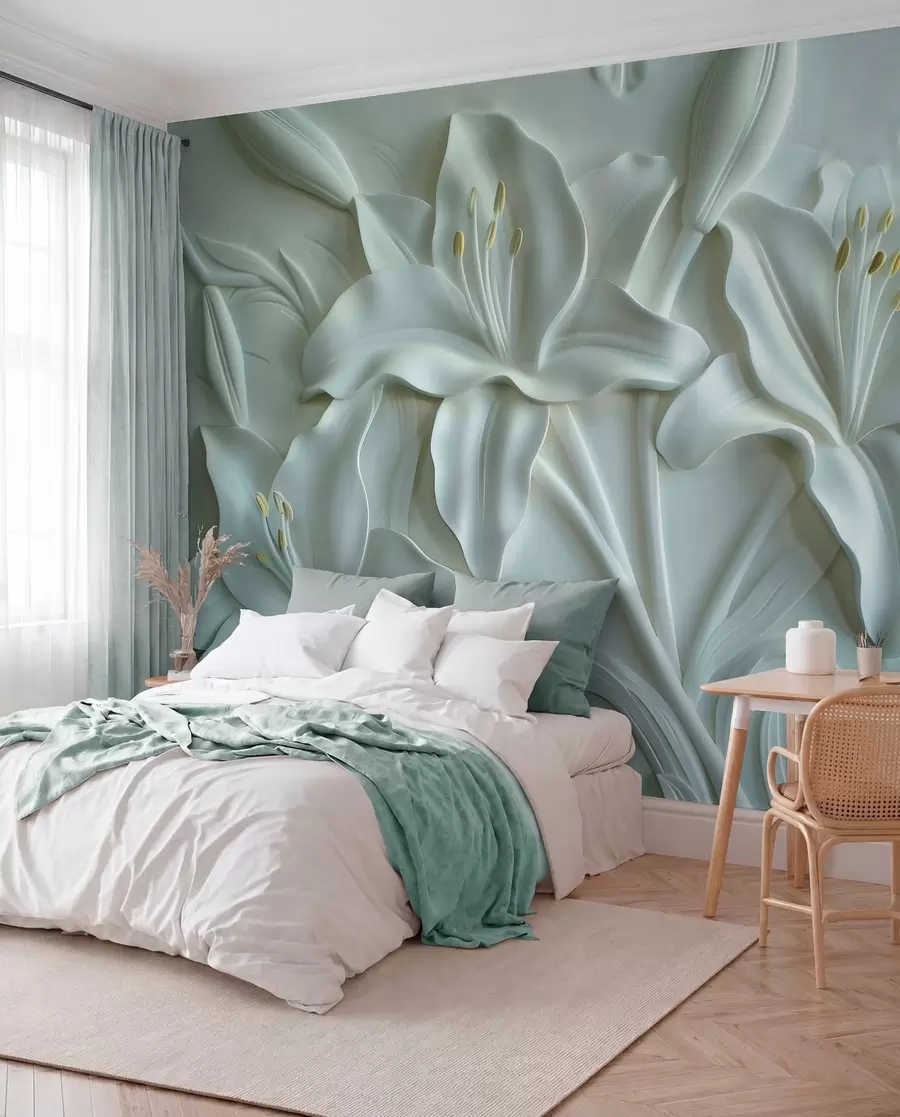 murales de pared Lirios esculpidos en salvia w01434v1