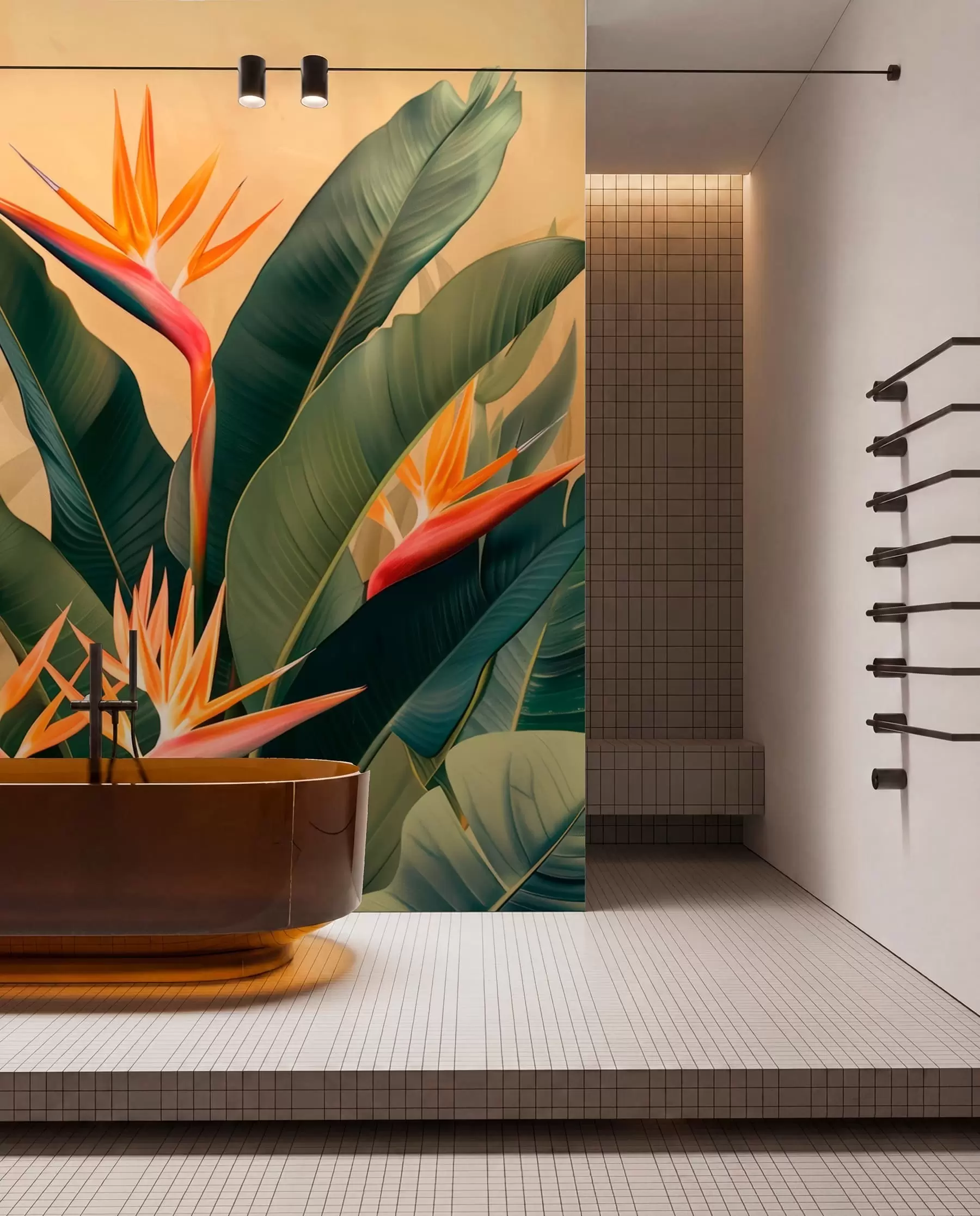 murales de pared Cálida floración tropical w01484
