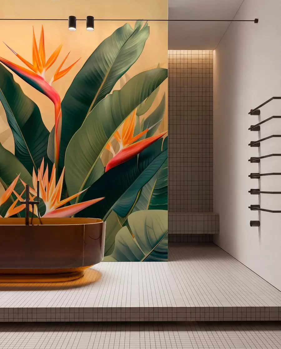 murales de pared Cálida floración tropical w01484