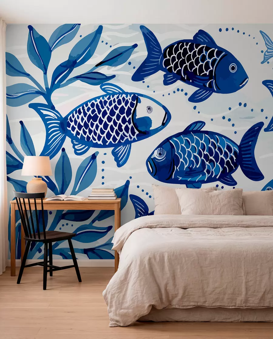murales de pared Pescado azul w01062