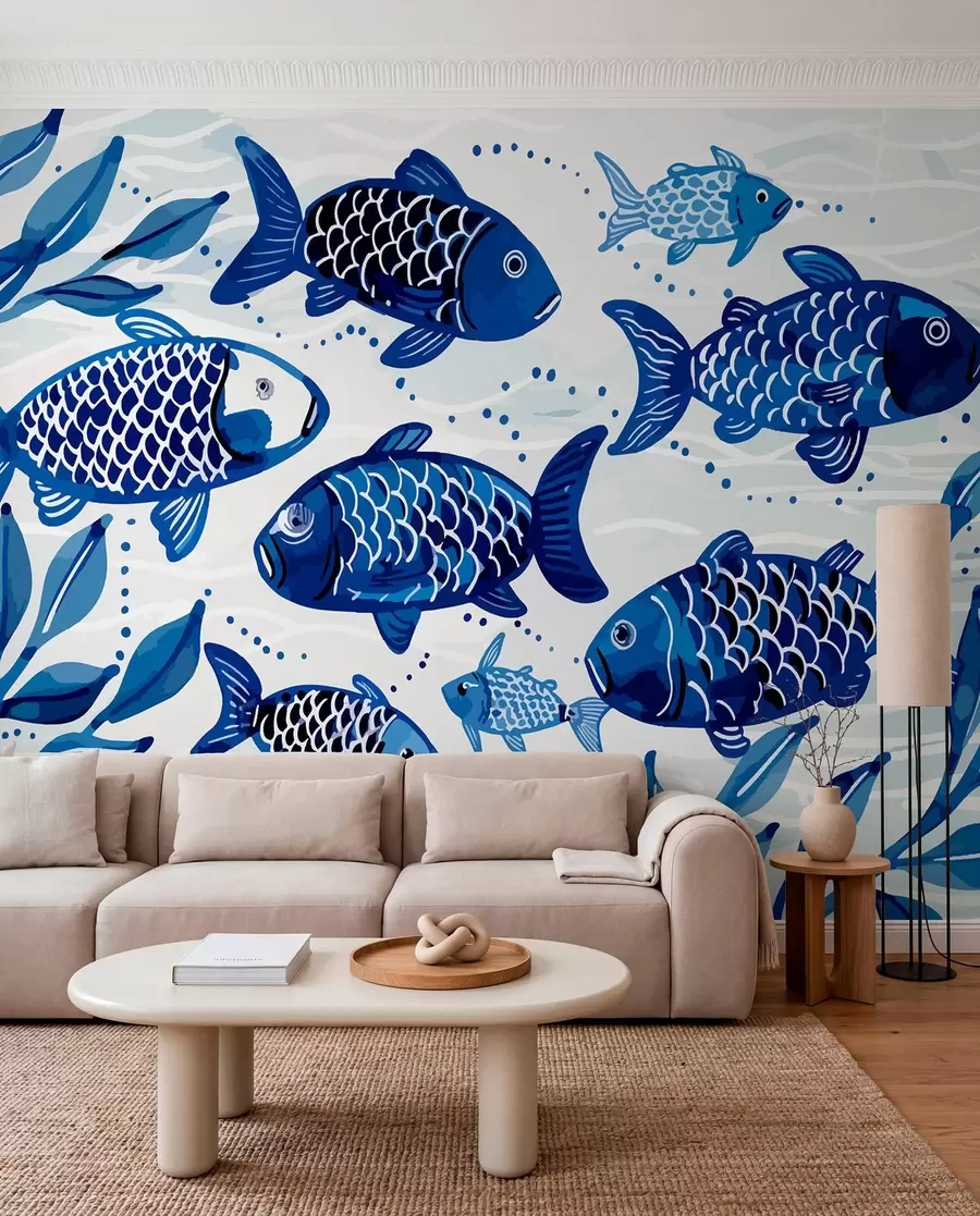 murales de pared Pescado azul w01062